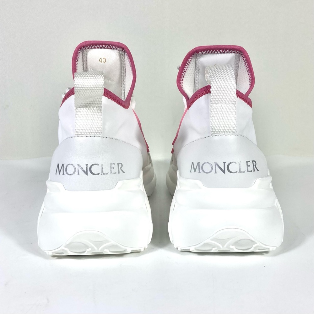 Moncler Lunarove Low Top Sneakers Pull Tab White Pink Size EU 40 US 10 NEW - Picture 4 of 17